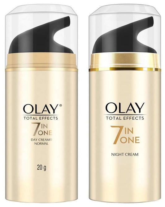 Olay Day Cream Total Effects 7 in 1, Anti-Ageing Moisturiser, 20g And Olay NightCream Tota