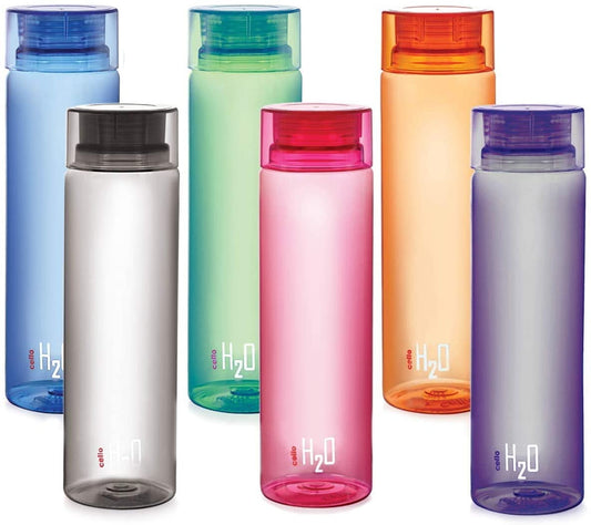 Cello H2O Unbreakable Bottle , 1 Litre, Set of 6,