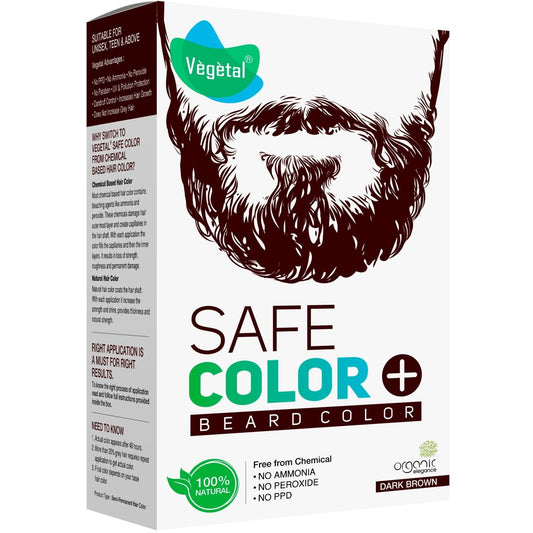 Vegetal Organic Beard Hair Dye Safe Color Hair Color for Men Dark Brown for All Hair Type
