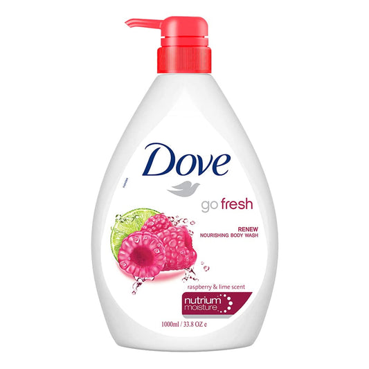 Dove Renewing Raspberry BodyWash with Lime Pump Bottle | Go Fresh Nourishing Shower Gel |