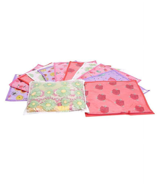 Kuber Industries Printed Non Wooven Saree Cover Set of 12 Pcs (Multi)