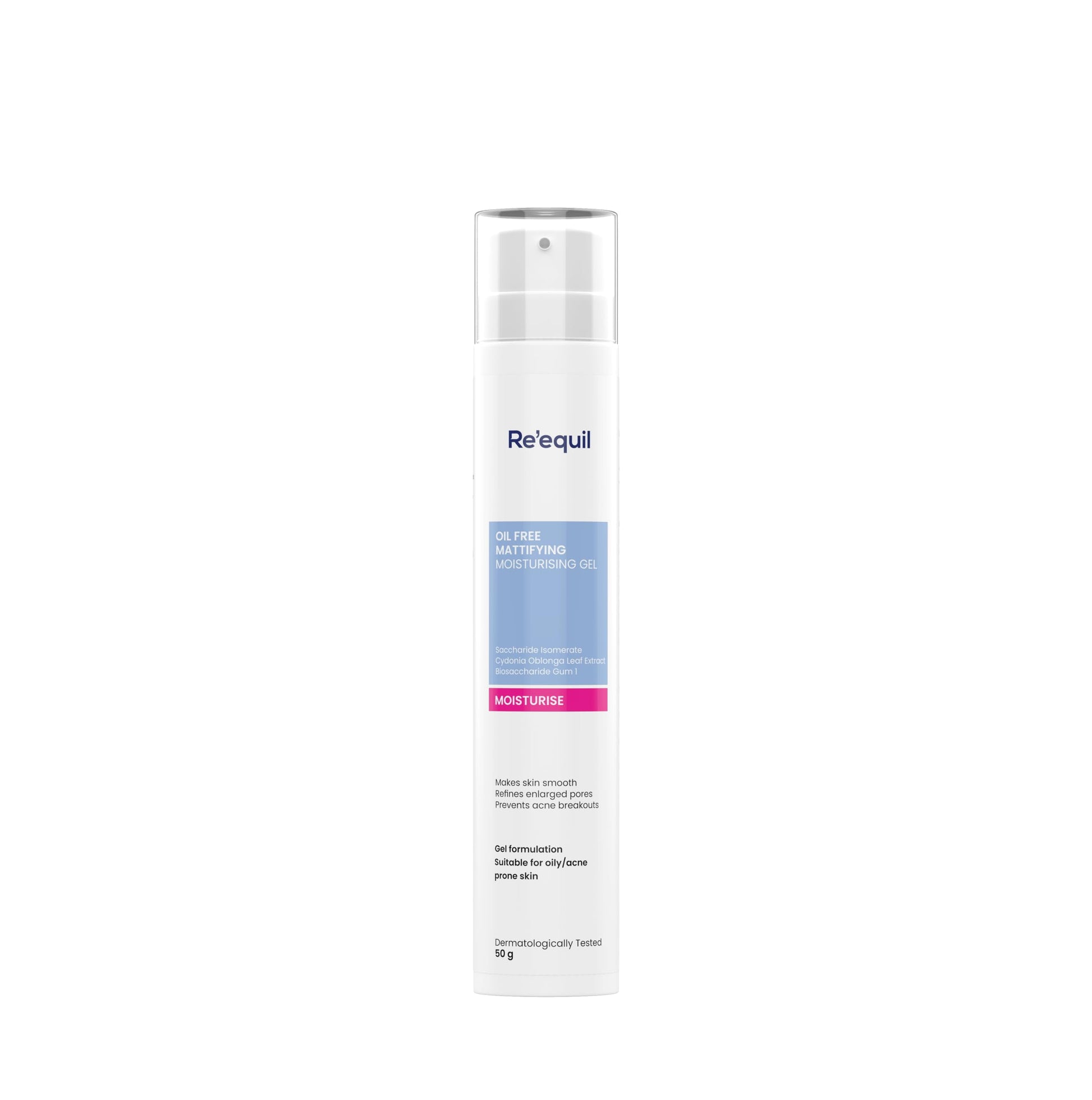 Re' Equil Oil Free Mattifying Moisturiser | Boosts Hydration, Refines Enlarged Pores | Pre
