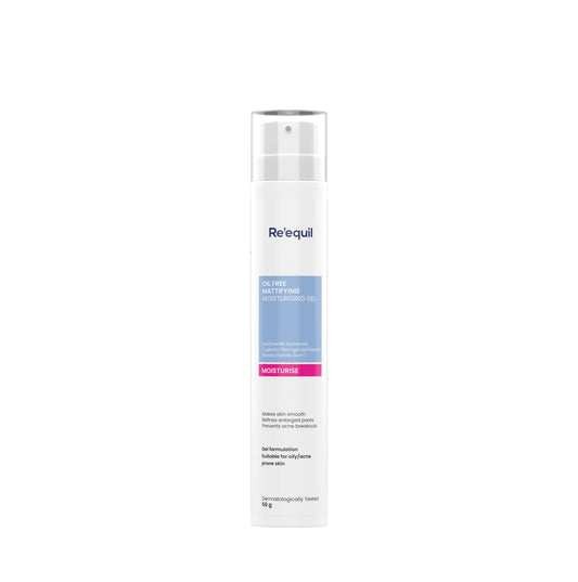Re' Equil Oil Free Mattifying Moisturiser | Boosts Hydration, Refines Enlarged Pores | Pre