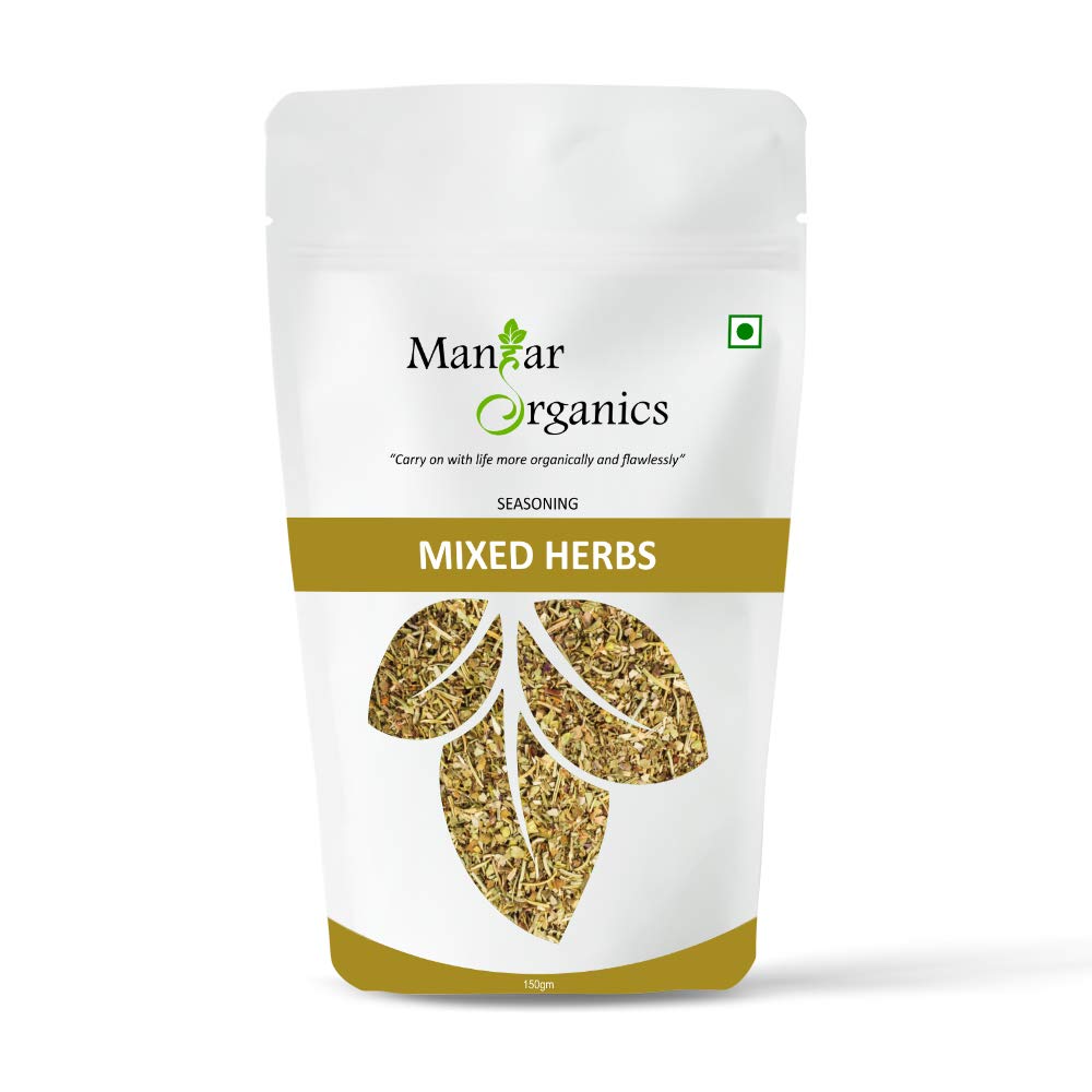 Manhar Organics Dried Mixed Herbs Seasoning 1Kg (Mix Of Oregano, Basil, Thyme, Rosemary, P