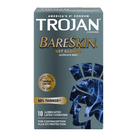 Trojan Bareskin Premium Thin Lubricated Condoms - 10 Count
