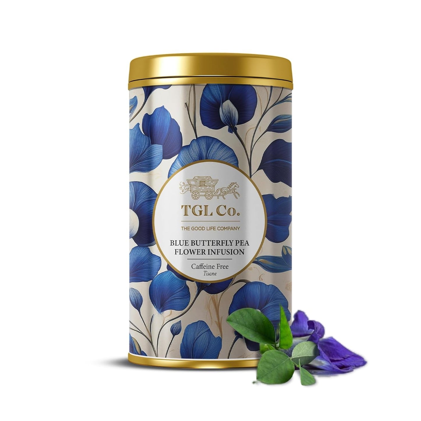The Good Life Company Blue Pea Flower Tea 50gm ( Tall Tin Can )