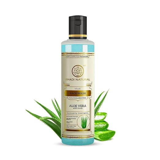 Khadi Natural Aloe Vera FaceWash with Scrub | FaceWash for Younger-Looking Skin | Face Scr