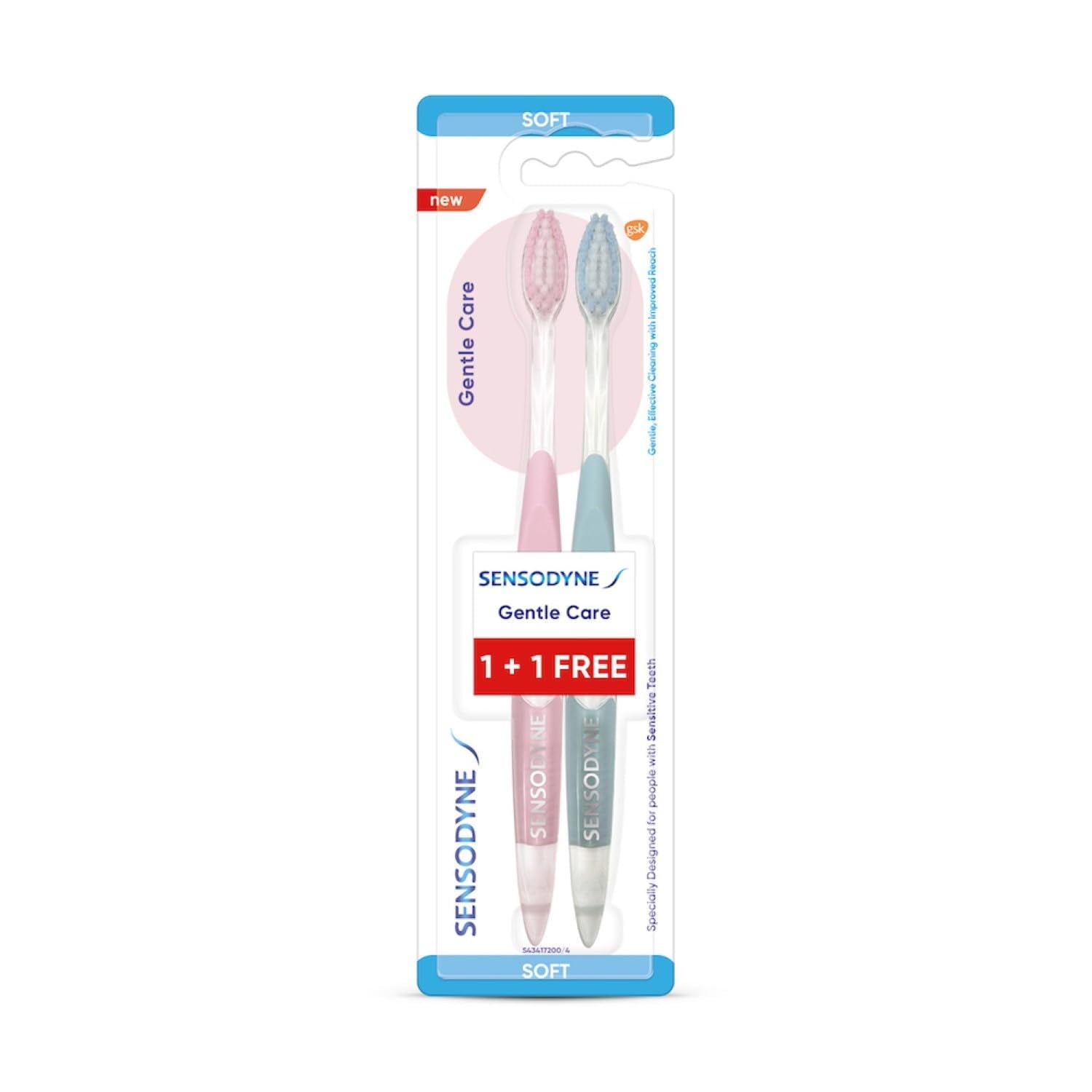 Sensodyne Gentle Care Toothbrush - Soft & Effective Cleaning - Buy 1 Get 1 FREE