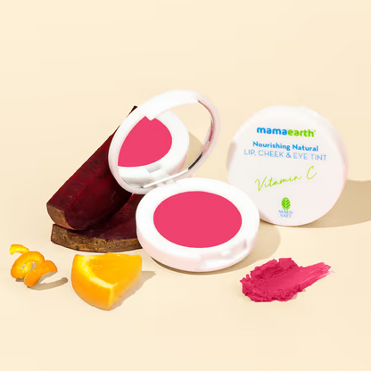 Mamaearth Nourishing Natural Lip, Cheek & Eye Tint: Vitamin C & Beetroot, 4 g