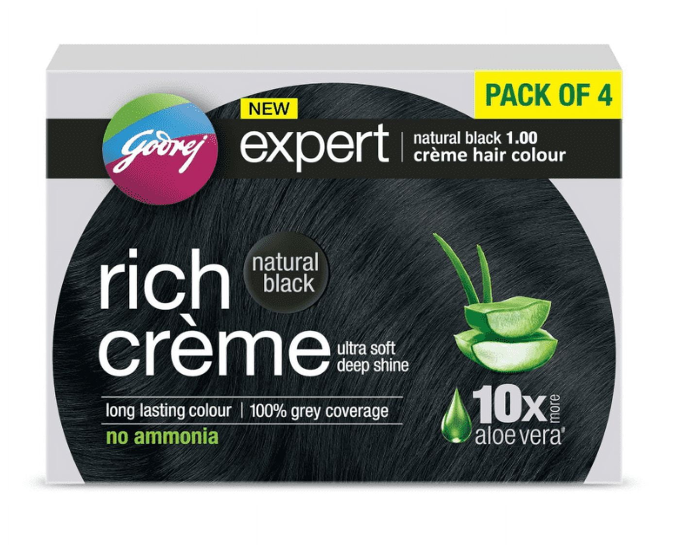 Godrej Hair Colour Natural Black (pack of 4 ) - 40gm