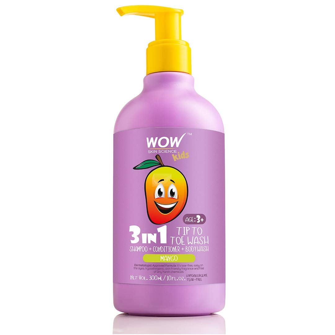 WOW Skin Science Kids Tip To Toe Wash - Mango, 300 ml