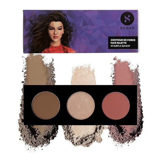 Sugar Cosmetics Contour De Force Face Palette01 Subtle SummitLonglasting formula, Lightwei