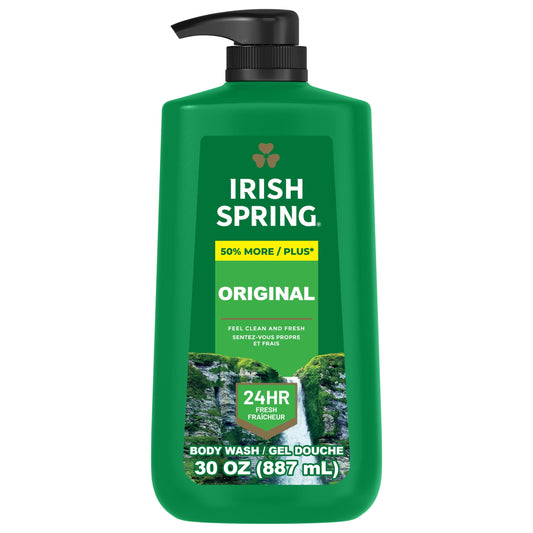 Irish Spring Mens BodyWash, BodyWash for Men, All Skin Types, Original Scent, 30 fl oz Bot