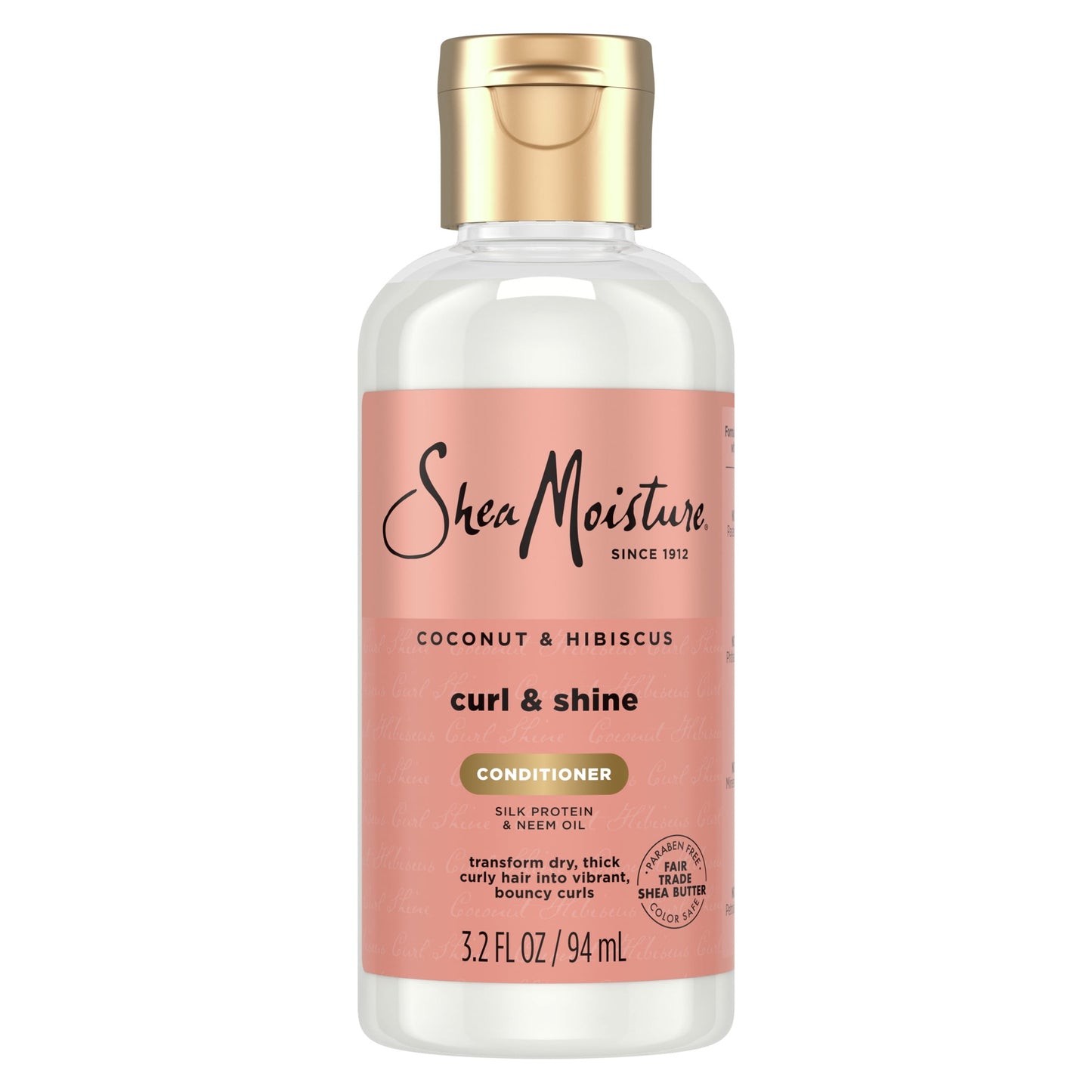 SheaMoisture Curl & Shine Daily Conditioner Curly Hair Coconut & Hibiscus, 3.2 oz Travel S