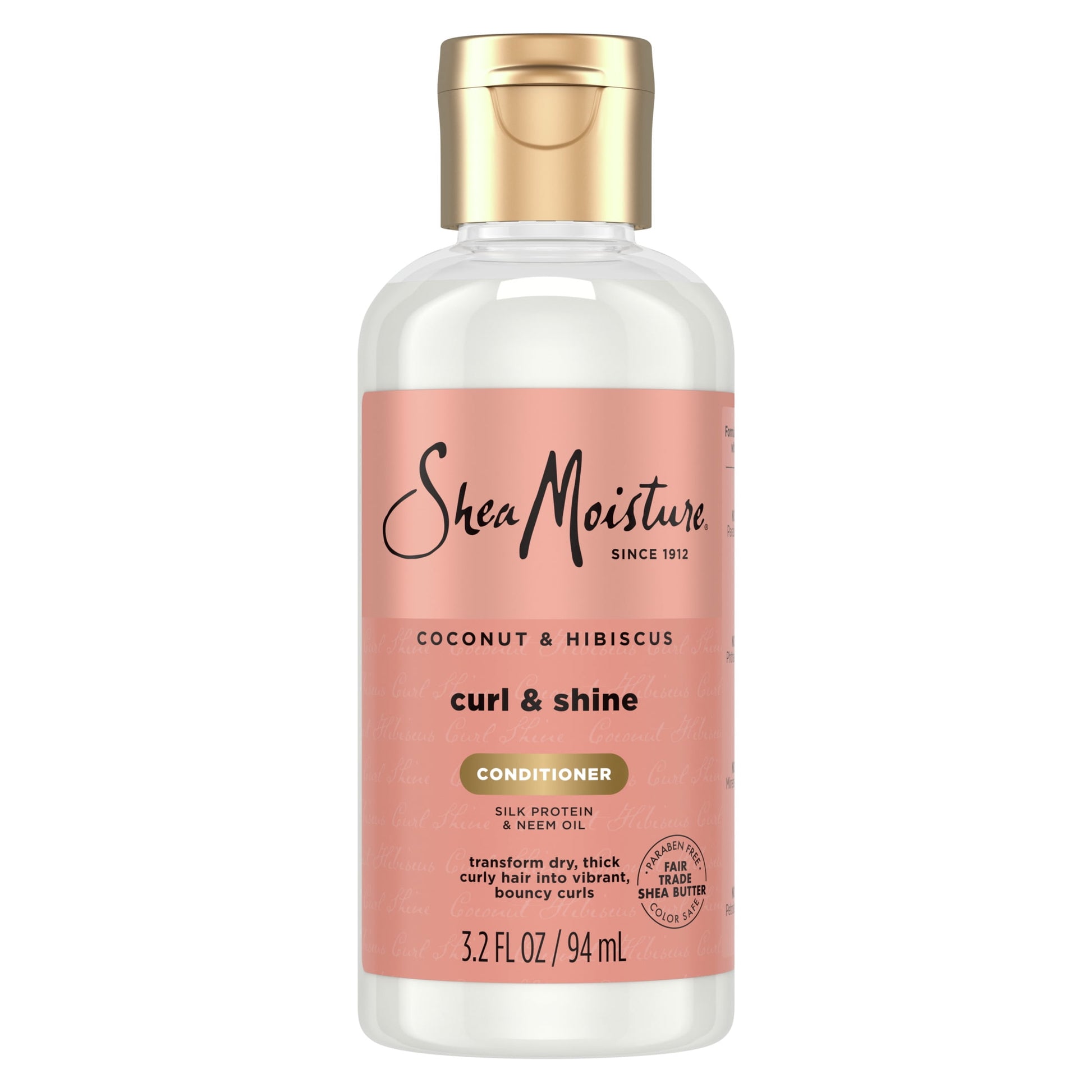 SheaMoisture Curl & Shine Daily Conditioner Curly Hair Coconut & Hibiscus, 3.2 oz Travel S