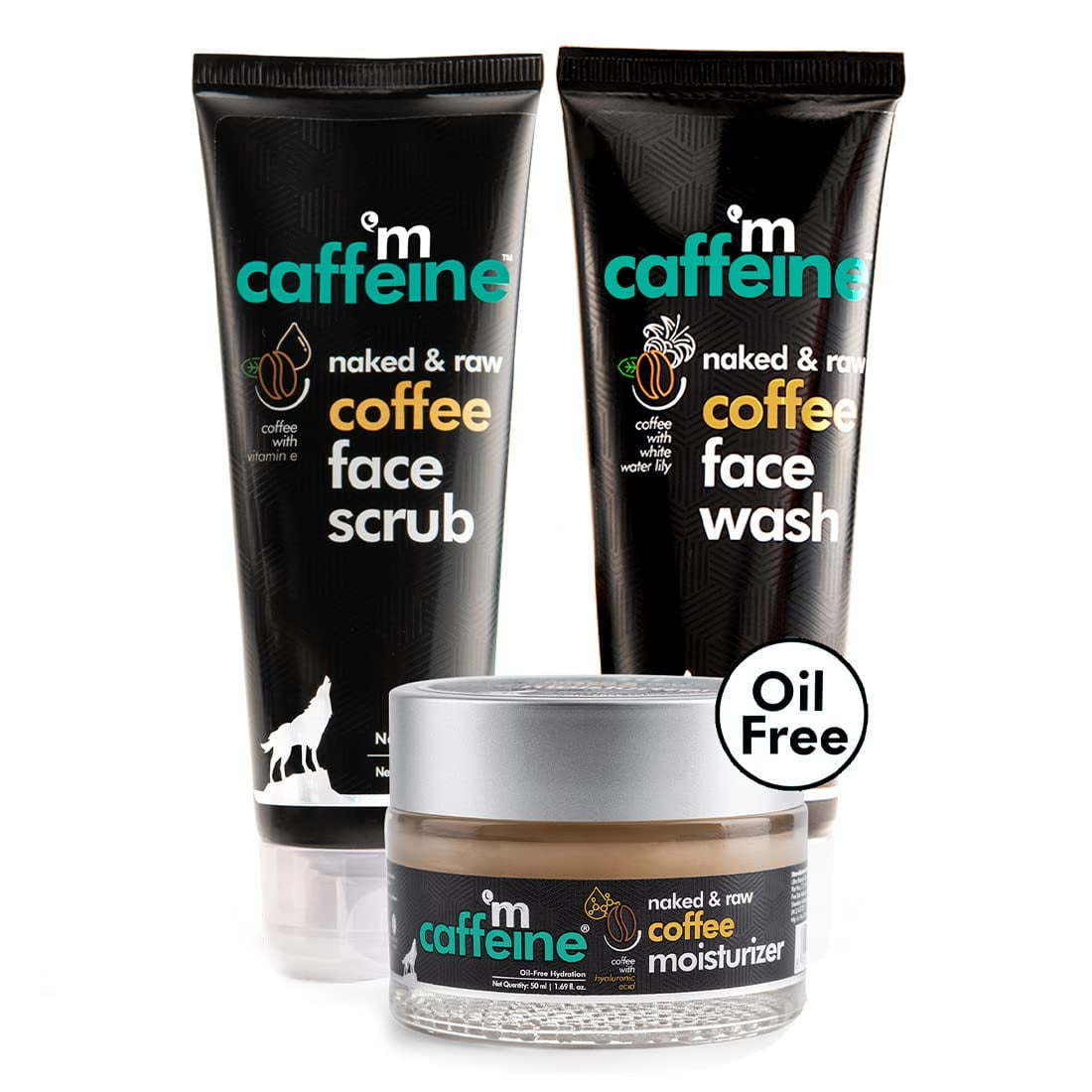 mCaffeine Coffee C-E-M Routine | FaceWash, Face Scrub & Moisturizer for Deep Cleansing, Ex