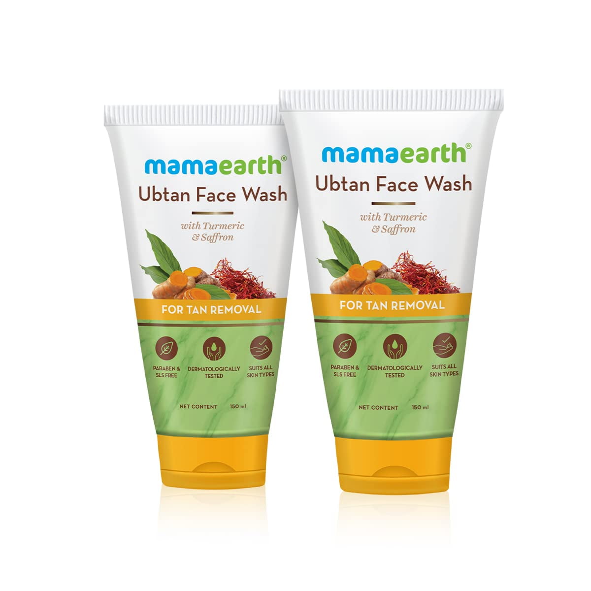 Mamaearth Ubtan Natural FaceWash For all Skin Type with Turmeric & Saffron for Tan Removal