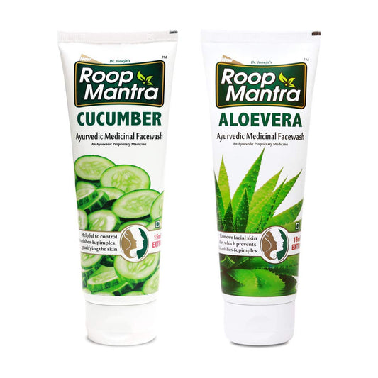 Roop Mantra FaceWash Combo (Cucumber Facewash 115ml + Aloevera Facewash 115ml)