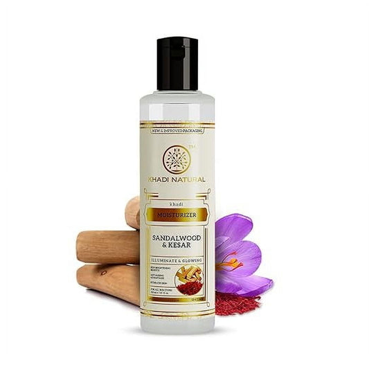 Khadi Natural Sandalwood & Kesar Moisturizer | Herbal Moisturizer for Skin 210 ML