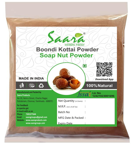 Saara Herbal Fresh Soapnut Powder, 50G, Boondi Kottai, Kumkudukaya, Organic Reetha, Aritha
