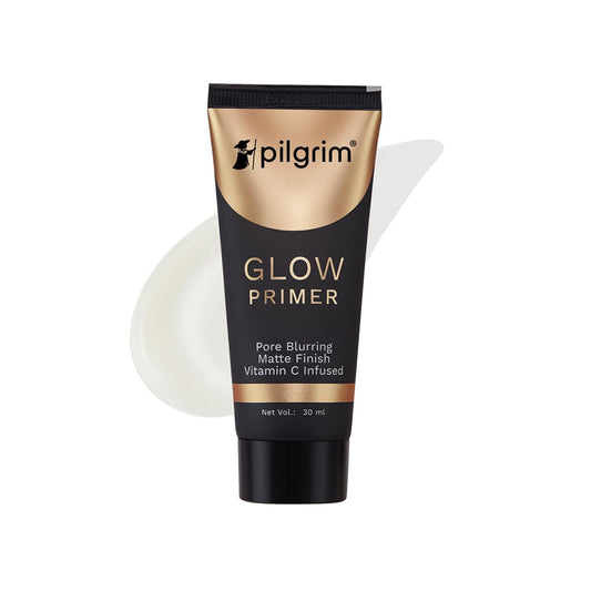 Pilgrim Glow Primer Lightweight Gel Based Velvety Matte Finish, Blurs Pores, Vit C+E Infus
