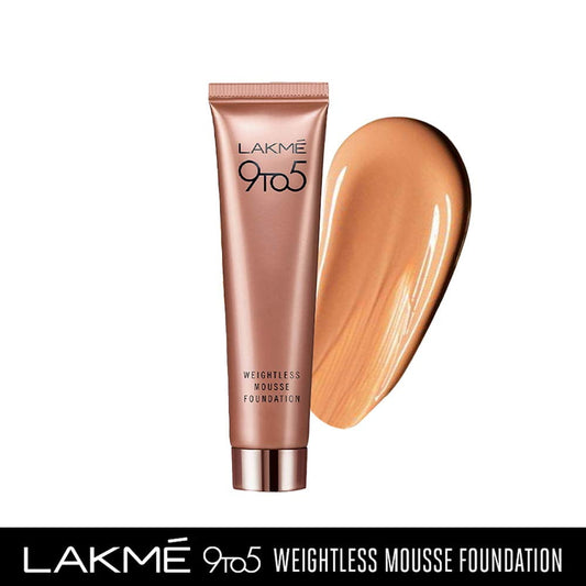 LAKMÃ‰ 9 To 5 Weightless Mousse Foundation, Beige Caramel, 25g