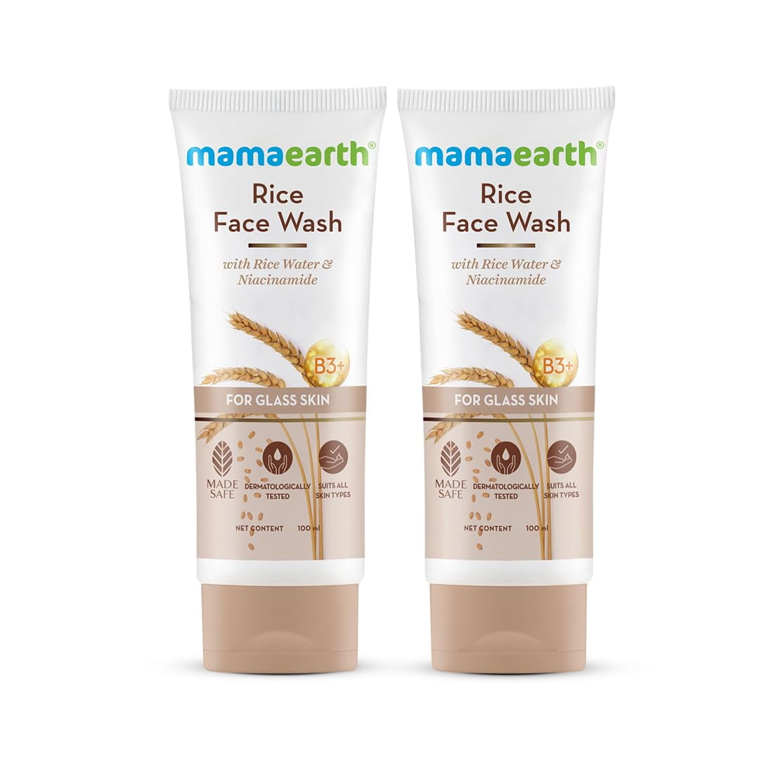 Mamaearth Rice FaceWash With Rice Water & Niacinamide for Glass Skin |