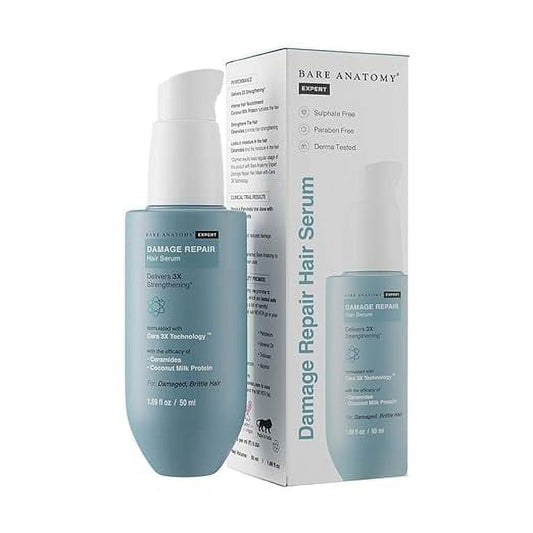 Bare Anatomy Damage Repair Hair Serum, Powered by Cera3x Technology Delivers 3x Hair Stren