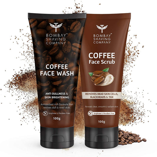 Bombay Shaving Company Deep Cleansing Set & De-Tan removal Coffee FaceWash & Face Scrub Pa