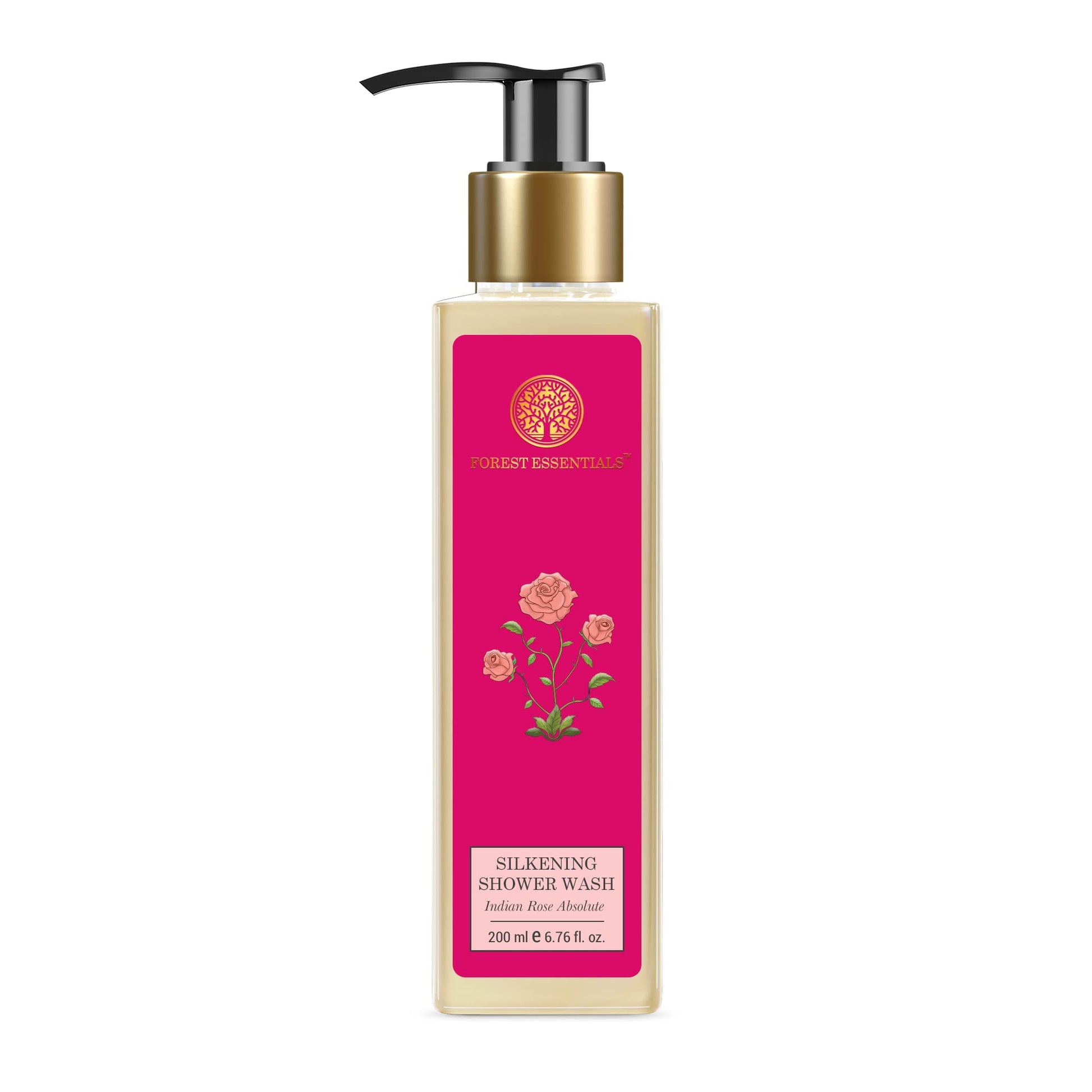 Forest Essentials Silkening Shower Wash Rose Absolute | Natural BodyWash For Soft & Smooth