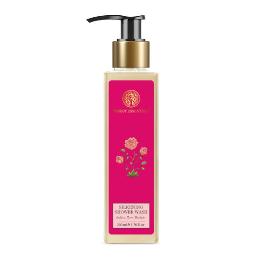 Forest Essentials Silkening Shower Wash Rose Absolute | Natural BodyWash For Soft & Smooth