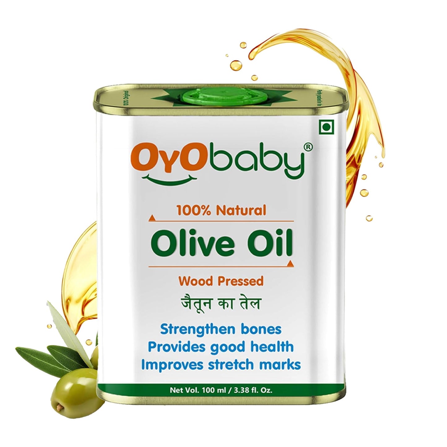 OYO BABY Extra Virgin Cold Pressed Olive Oil for Hair and Skin 100ml
