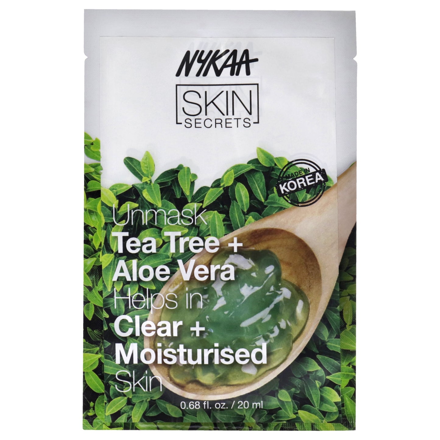 Nykaa Naturals Skin Bubble Sheet Mask, Tea Tree and Aloe Vera, 0.67 oz