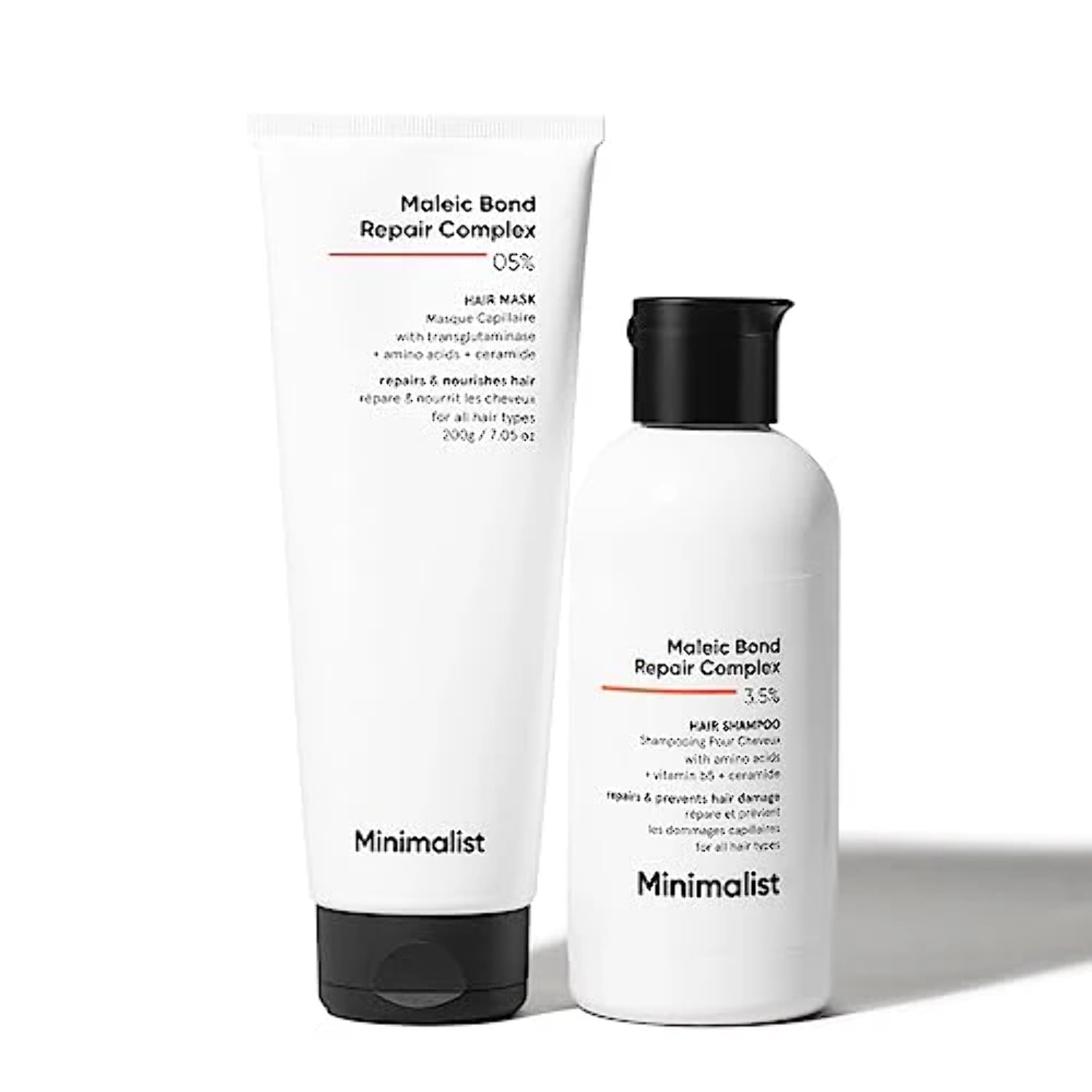 Minimalist Maleic Bond Repair Complex Shampoo Conditioner Combo (Hair Shampoo Mask) | Hair