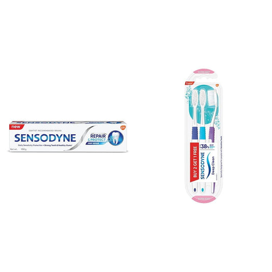 Sensodyne Sensitivity Relief Toothpaste: Repair & Protect Sensitive Toothpaste for daily r