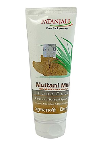 Patanjali Multani Mitti FacePack with Mineral Clay and Aloevera, 60g (Pack of 2)