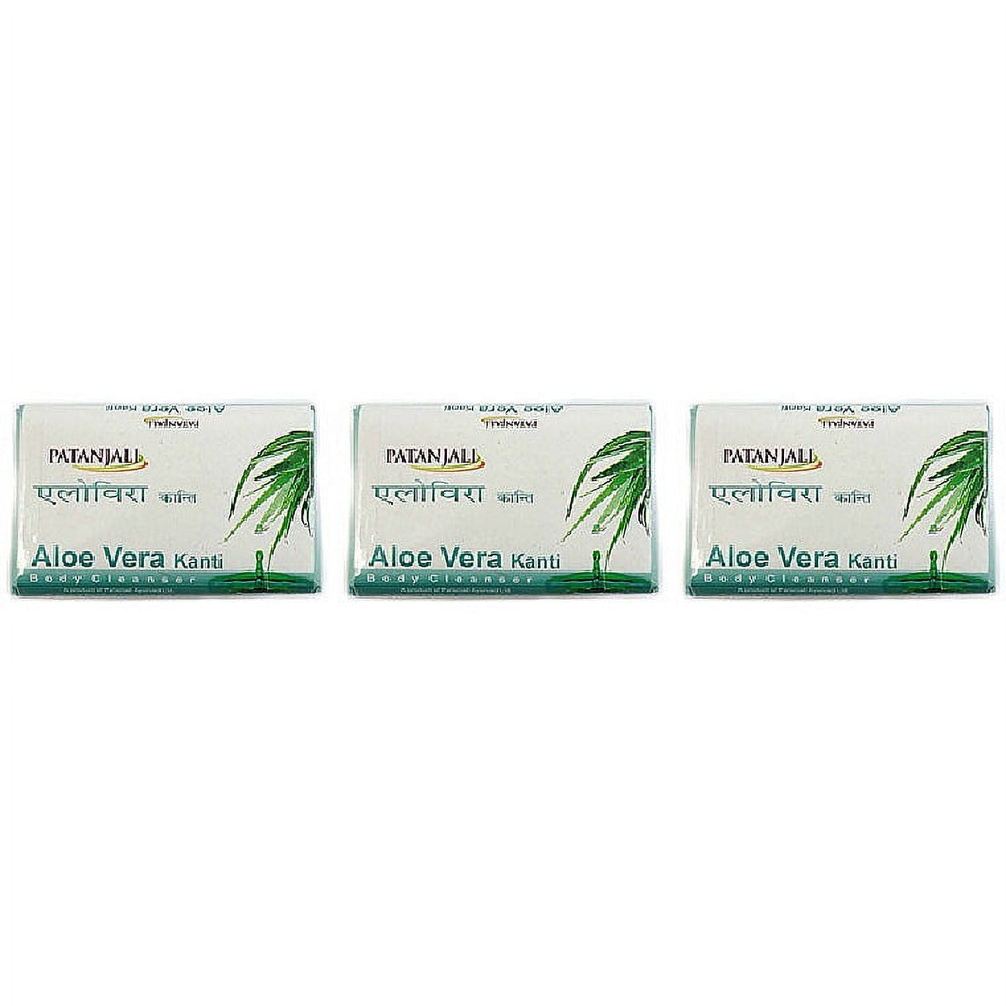 Pack Of 3 - Patanjali Aloe Vera Kanti Body Cleanser Soap Bar - 140 Gm (4.93 Oz)