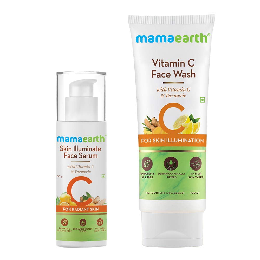 Mamaearth Vitamin C Radiance Combo(Vitamin C FaceWash 100ml + FaceSerum 30g)