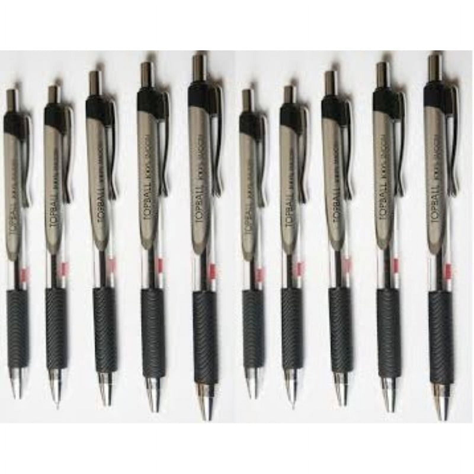 Cello Topball Click Retractable Ball Point Pens, Fine Point, 0.7 mm, Black Ink, 10 Count