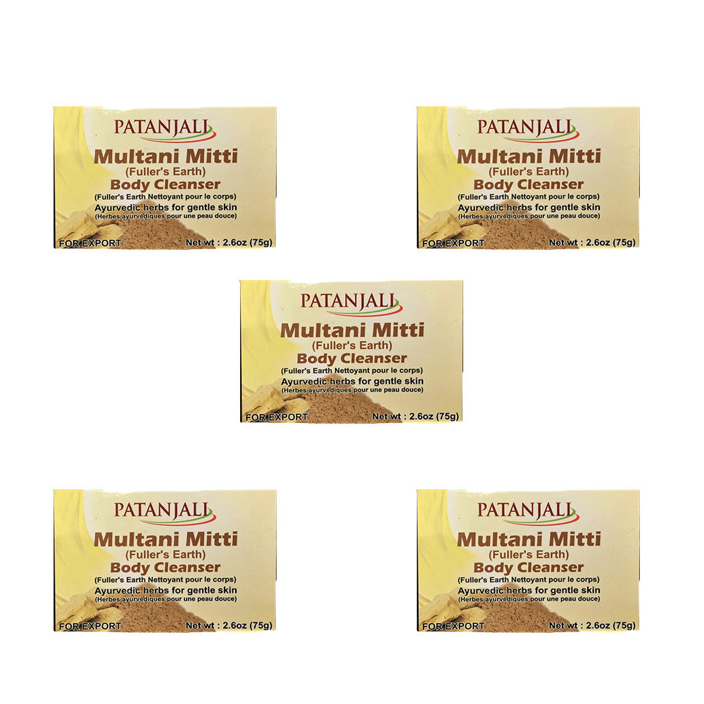 Patanjali Multani Mitti Soap - 75gm (Pack of 5)