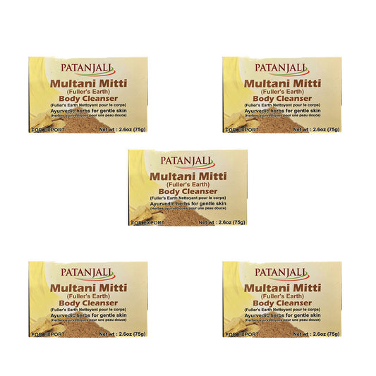 Patanjali Multani Mitti Soap - 75gm (Pack of 5)