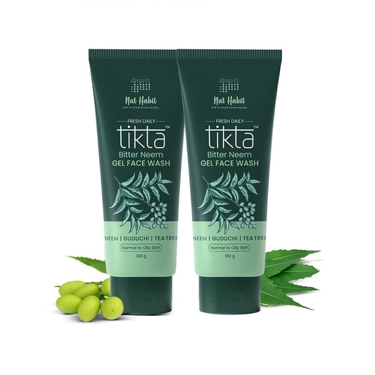 Nat Habit Neem Gel FaceWash For Oily Skin Acne, Pimple And Oil Control With Glowing Skin,