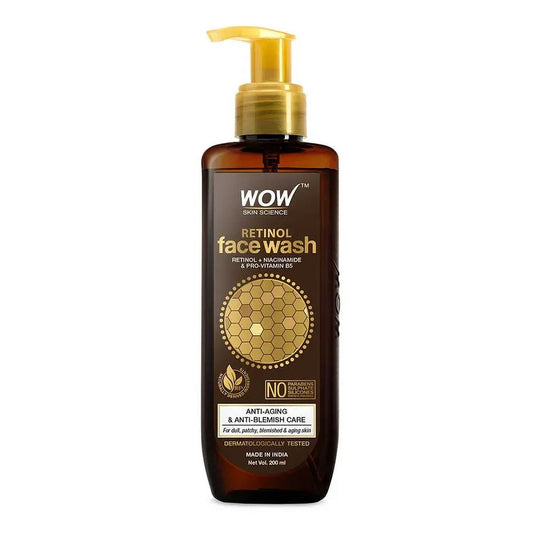 Wow Skin Science Retinol FaceWash for Fine Lines, Age Spots & Blemishes 200ml