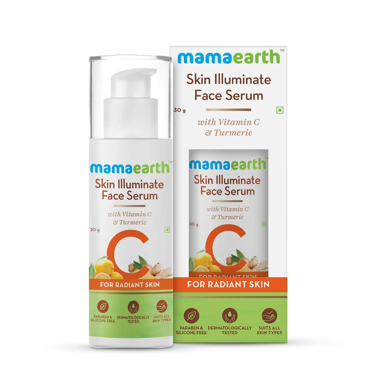 Mamaearth Skin Illuminate FaceSerum for Radiant Skin with Vitamin C & Turmeric Ã¯Â¿Â½ 30 g