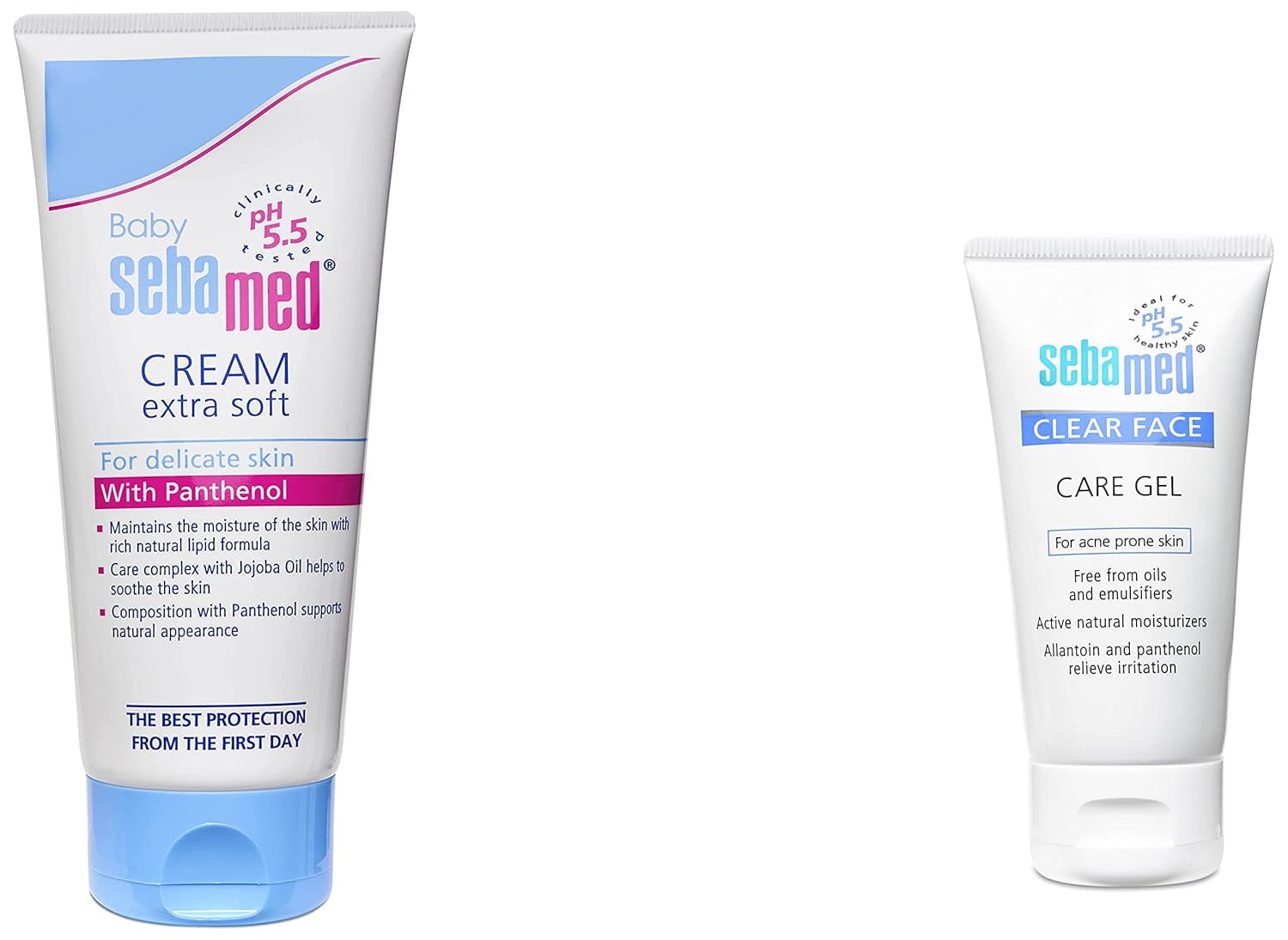 Sebamed Baby Cream, Extra Soft, 200ml & Clear Face Care Gel, 50ml