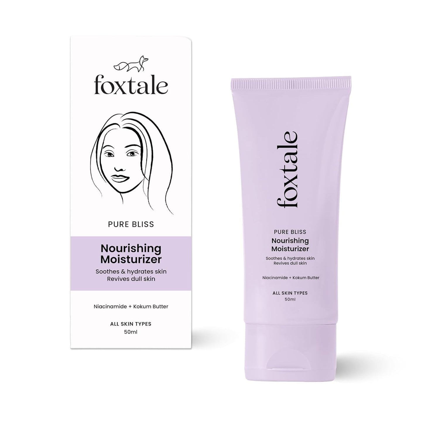 Foxtale Nourishing Face Moisturizer with Niacinamide for 24 Hr Hydration, Lightweight & No