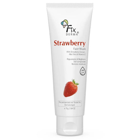 0.2% Vitamin E, 1% Aloe vera, 1% Lactic acid - Strawberry FaceWash 75G