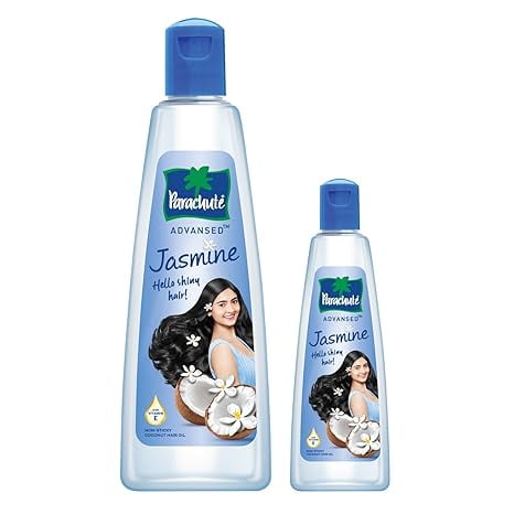 Parachute Advansed Jasmine Coconut HairOil for Healthy Shiny Hair, Non-sticky, 400ml + 90m