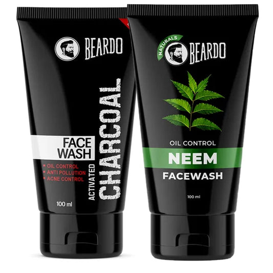 Beardo Activated Charcoal Facewash and Neem Facewash Combo | Made in India