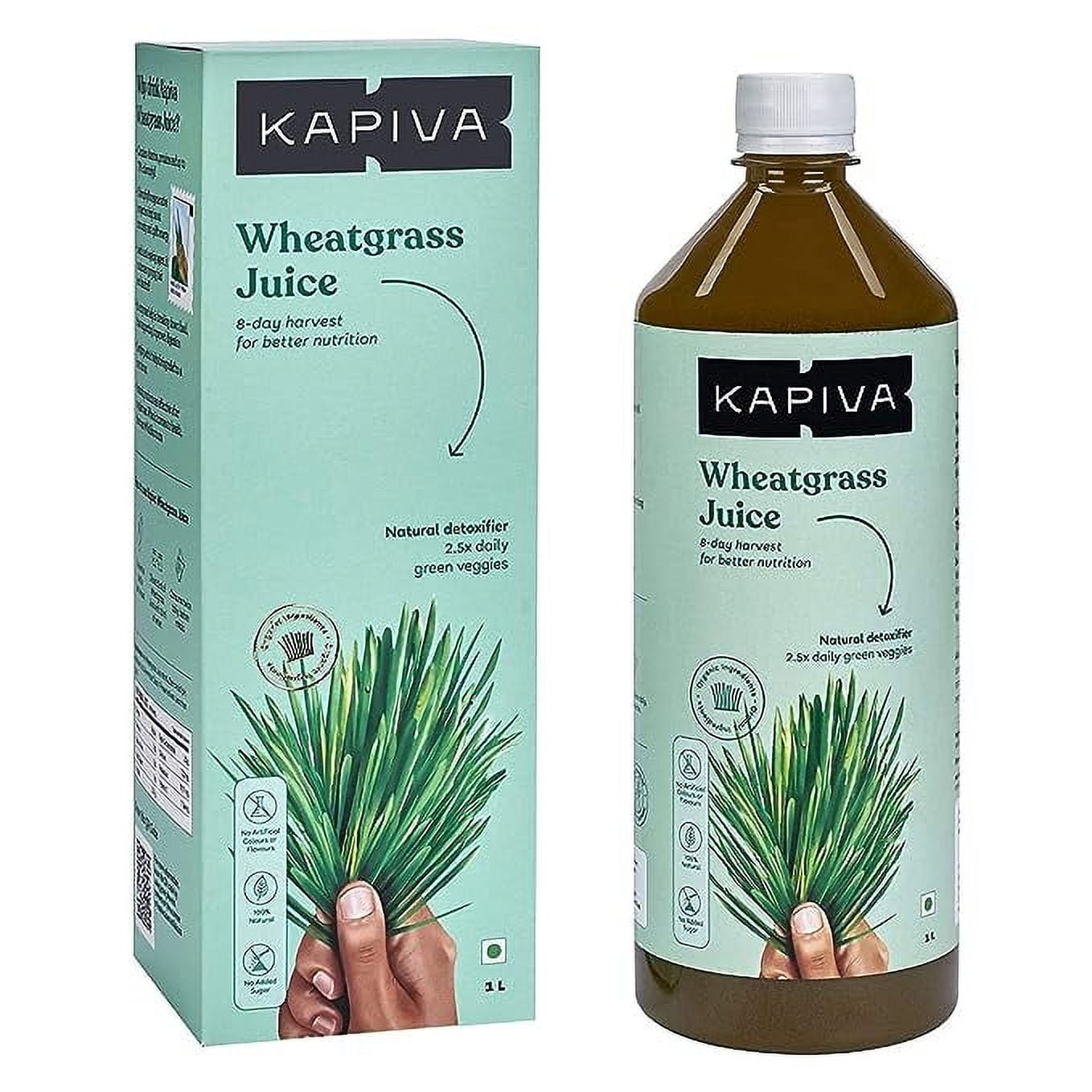 Kapiva Wheatgrass Juice 1L | Ayurvedic Juice for Detoxification | High Chlorophyll, 8th Da